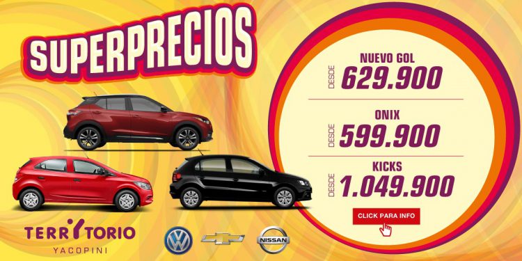 Onix, Gol, Kicks y más vuelven con estos Súper Precios a Territorio Yacopini