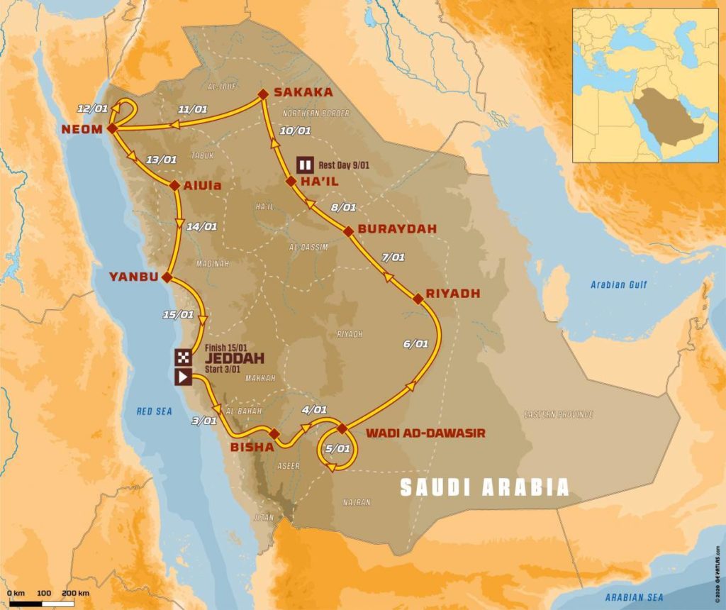 Dakar 2021 mapa