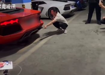 Lamborghini Aventador casi incendio