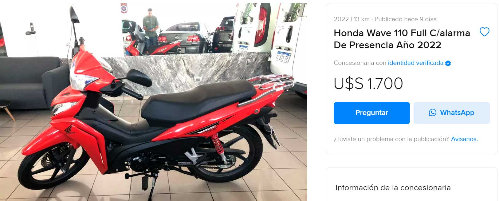 Honda-Wave-Usada precio