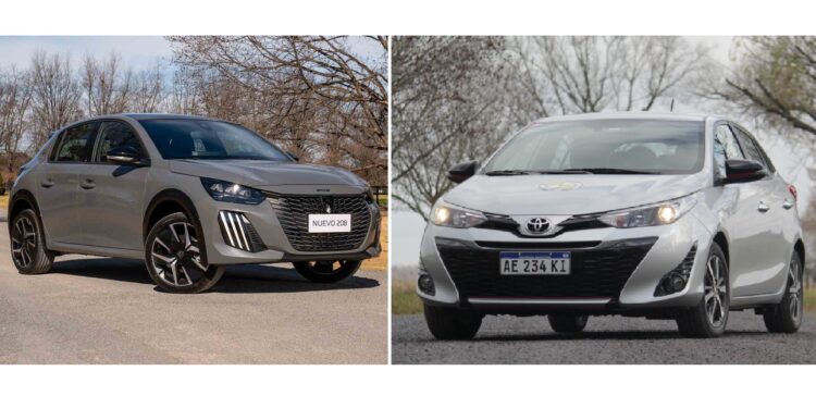 Peugeot 208 2025 VS Toyota Yaris: esto cuestan en agosto