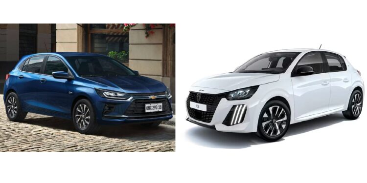 Chevrolet Onix con nueva gama frente al Peugeot 208