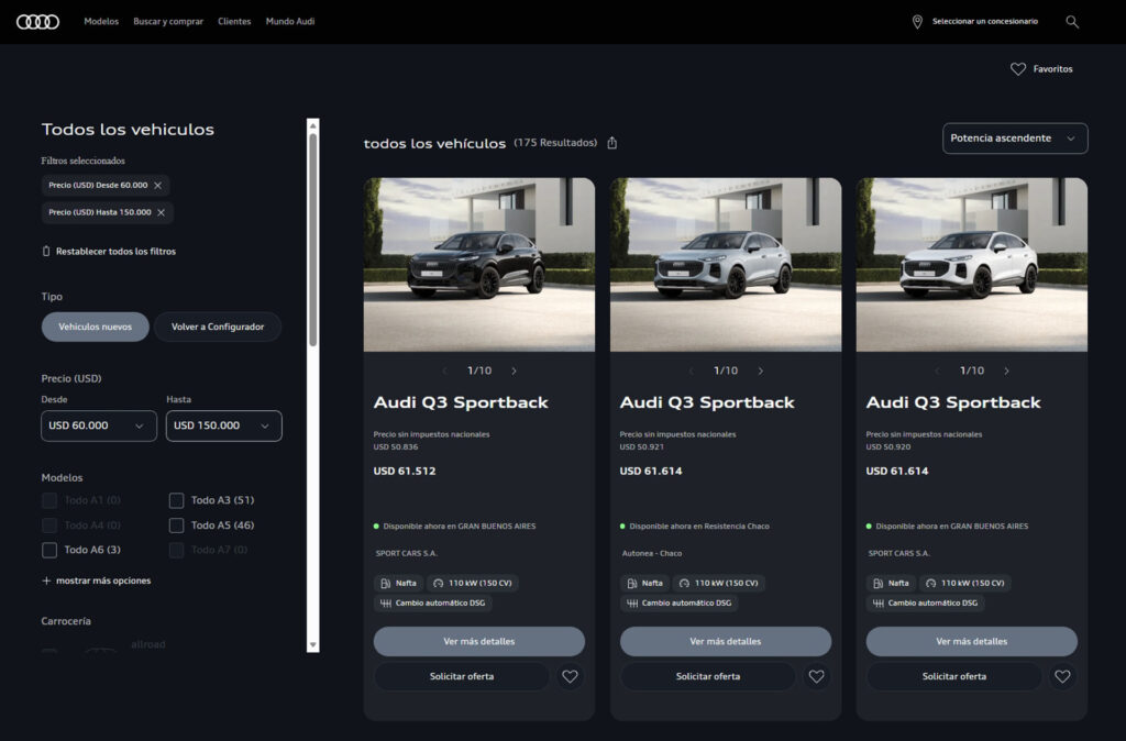 Audi Argentina web